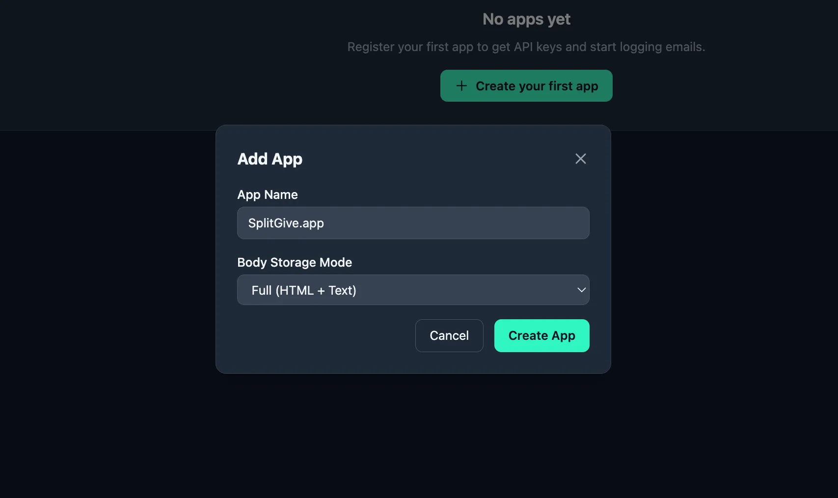 Creating a new app in SeeSee